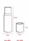 Borosilikat Cam Beyaz Başucu Sürahisi & Cam Sürahi * 600 ml