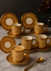 Gold Desenli 6’lı Porselen Kahve Fincan Seti 50 ml