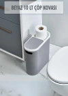 Gri Kapaklı WC Kağıtlıklı Çöp Kovası & Ofis Çöp Kovası 10 Lt