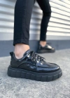 JY010 Cloud Bağcıklı Rugan Erkek Günlük Sneaker Ayakkabı RST - Siyah