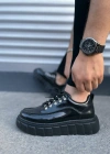 JY010 Cloud Bağcıklı Rugan Erkek Günlük Sneaker Ayakkabı RST - Siyah