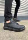 JY151 Boost Bağcıklı Cilt Erkek Günlük Sneaker Ayakkabı CST - Siyah