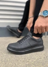 JY151 Boost Bağcıklı Cilt Erkek Günlük Sneaker Ayakkabı CST - Siyah