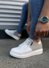 JY155 Warrior Bağcıklı ve Fermuarlı Cilt Süet Erkek Günlük Sneaker Ayakkabı CSBT - Beyaz/Gri