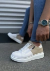 JY155 Warrior Bağcıklı ve Fermuarlı Cilt Süet Erkek Günlük Sneaker Ayakkabı CSBT - Beyaz/Krem