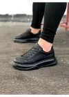 JY507 Alone Bağcıklı Cilt Erkek Günlük Sneaker Ayakkabı CST Siyah