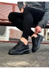 JY507 Alone Bağcıklı Cilt Erkek Günlük Sneaker Ayakkabı CST Siyah