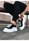 JY507 Alone Bağcıklı Süet Cilt Erkek Günlük Sneaker Ayakkabı SCBT Siyah/Beyaz