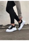 JY507 Alone Bağcıklı Süet Cilt Erkek Günlük Sneaker Ayakkabı SCBT Siyah/Beyaz