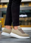 JY814 Axel Bağcıklı Süet Erkek Günlük Sneaker Ayakkabı SBT Krem