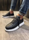 JY914 Drake Bağcıklı Cilt Erkek Günlük Sneaker Ayakkabı CBT Siyah