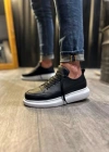 JY914 Drake Bağcıklı Cilt Erkek Günlük Sneaker Ayakkabı CBT Siyah