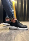 JY914 Drake Bağcıklı Cilt Erkek Günlük Sneaker Ayakkabı CBT Siyah