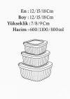 Kare 3 Parça Vakumlu Sızdırmaz Hava Almaz Saklama Kabı Seti Yeşil (1800/1100/600 Ml)