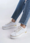 MINA Bağcıklı Ortopedik Taban Kadın Sneaker Spor Ayakkabı  CBT - Beyaz/Altın