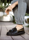 MN002 - RST Loafer Verniciata Erkek Ayakkabı SIYAH