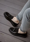 MN002 - RST Loafer Verniciata Erkek Ayakkabı SIYAH