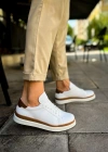 MN979 - Santoni GBT Spor Erkek Ayakkabı BEYAZ/TABA