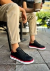 MN979 - Santoni GBT Spor Erkek Ayakkabı SIYAH/KIRMIZI