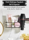 Paslanmaz Çelik Yapışkanlı Fönlü Duvar Rafı & Organizer & Banyo Duş Askısı