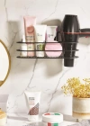 Paslanmaz Çelik Yapışkanlı Fönlü Duvar Rafı & Organizer & Banyo Duş Askısı
