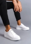 SLW151 Boost Bağcıklı Cilt Erkek Günlük Sneaker Ayakkabı CBT - Beyaz