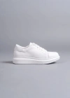 SLW151 Boost Bağcıklı Cilt Erkek Günlük Sneaker Ayakkabı CBT - Beyaz