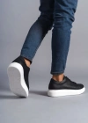 SLW151 Boost Bağcıklı Cilt Erkek Günlük Sneaker Ayakkabı CBT - Siyah