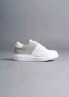SLW151 Boost Bağcıklı Cilt Süet Erkek Günlük Sneaker Ayakkabı CSBT - Beyaz/Gri
