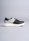SLW151 Boost Bağcıklı Cilt Süet Erkek Günlük Sneaker Ayakkabı CSBT - Siyah/Gri