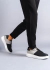 SLW151 Boost Bağcıklı Cilt Süet Erkek Günlük Sneaker Ayakkabı CSBT - Siyah/Gri