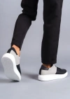 SLW151 Boost Bağcıklı Cilt Süet Erkek Günlük Sneaker Ayakkabı CSBT - Siyah/Gri