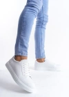 SLW165 Elite Bağcıklı Cilt Erkek Günlük Sneaker Ayakkabı CBT - Beyaz