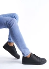 SLW165 Elite Bağcıklı Cilt Erkek Günlük Sneaker Ayakkabı CST - Siyah