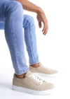 SLW165 Elite Bağcıklı Süet Erkek Günlük Sneaker Ayakkabı SBT - Krem