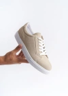 SLW165 Elite Bağcıklı Süet Erkek Günlük Sneaker Ayakkabı SBT - Krem