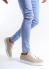 SLW165 Elite Bağcıklı Süet Erkek Günlük Sneaker Ayakkabı SBT - Krem