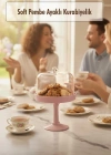 Soft Pembe Akrilik Ayaklı Kurabiyelik & Kapaklı Sunum Standı - 2 Parça