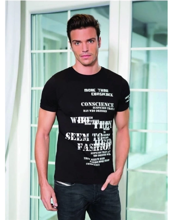 046 YAZI BASKILI ERKEK TŞÖRT