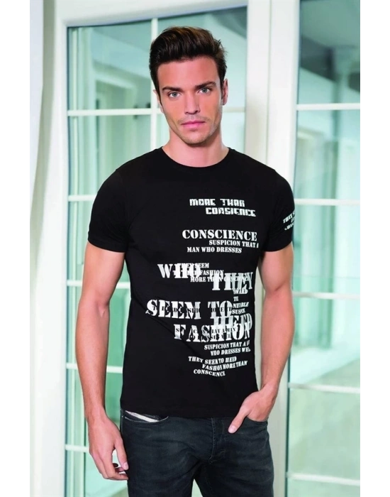 046 YAZI BASKILI ERKEK TŞÖRT