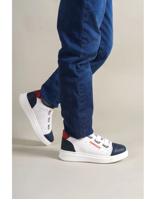 1007 - Montana Çocuk Ayakkabı Lacivert-Beyaz-Kırmızı