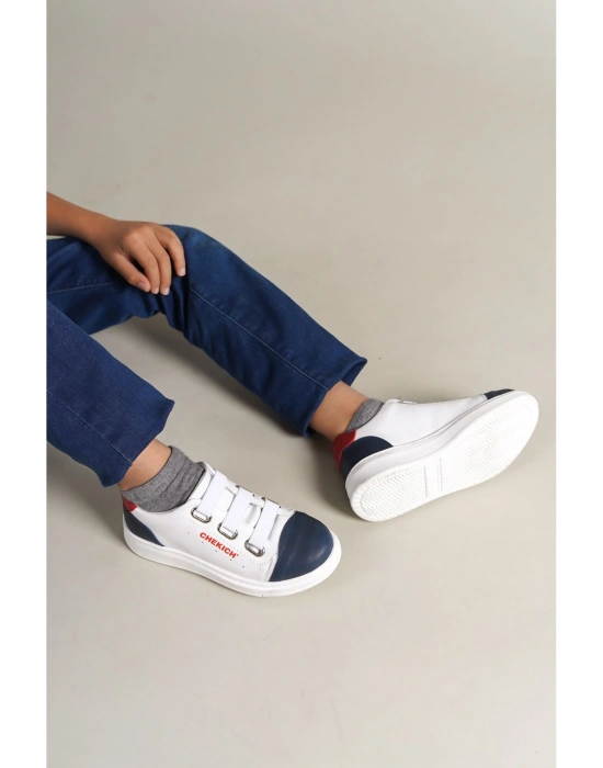 1007 - Montana Çocuk Ayakkabı Lacivert-Beyaz-Kırmızı