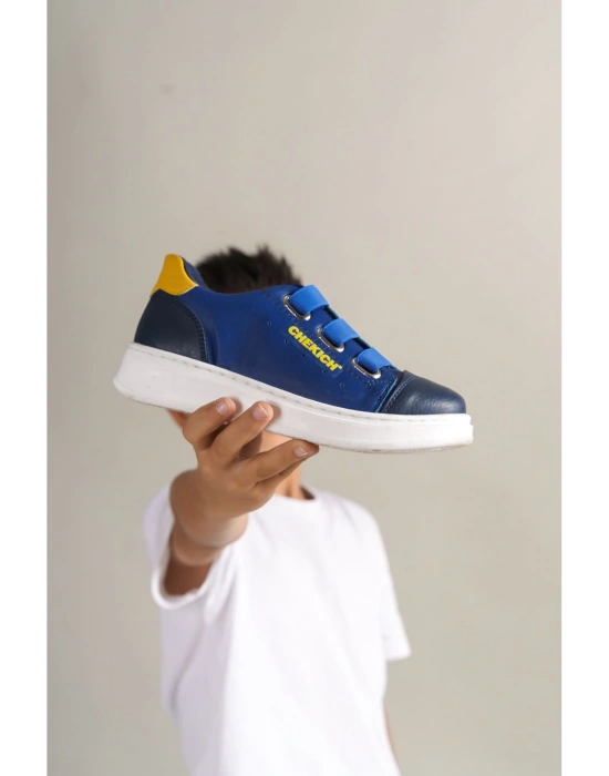 1007 - Montana Çocuk Ayakkabı Lacivert-Mavi-Sarı