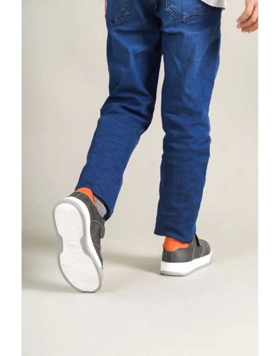 1009 Prime Çocuk Ayakkabı Gri Turuncu Çocuk Spor Ayakkabı