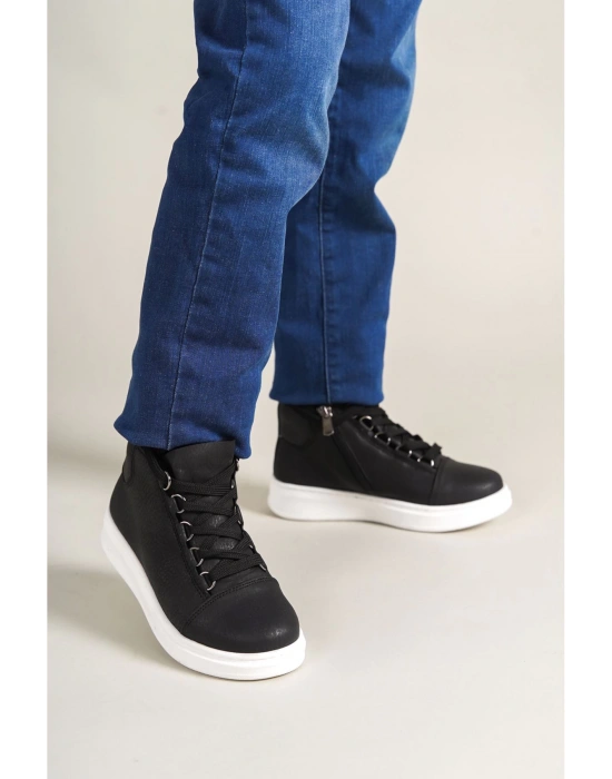 1012 Roma Çocuk Ayakkabı Siyah Çocuk Bot