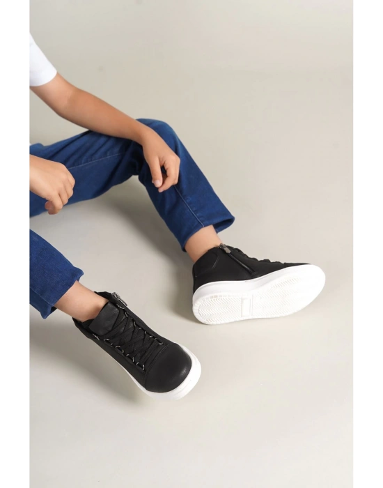 1012 Roma Çocuk Ayakkabı Siyah Çocuk Bot