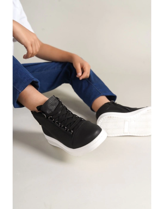 1012 Roma Çocuk Ayakkabı Siyah Çocuk Bot