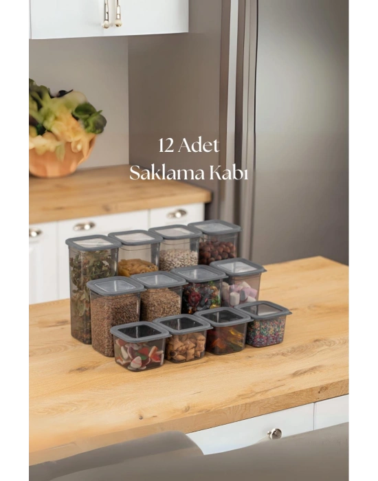 12li 3 Boy Kavanoz Seti & Saklama Kabı & Erzak Kabı 6x650/1300/1900 Ml (40 Lı Etiket Hediyeli)