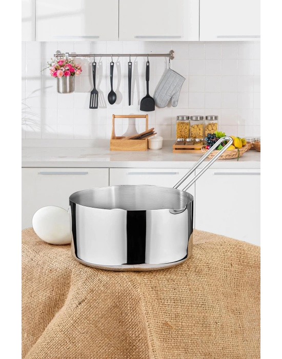 14 Cm Orta Boy Lüx Paslanmaz Çelik Sütlük & Sosluk & Kaçerola