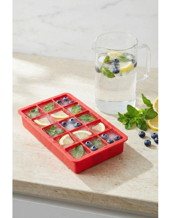 15 Hazneli Silikon Buz Kalıbı & Çok Amaçlı Buzluk Ve Dondurucu Organizeri 12x19 cm